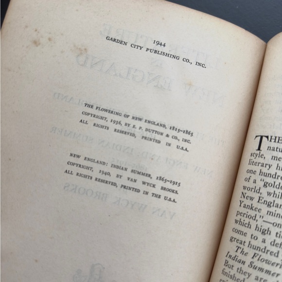 Literature in New England Vintage Red Hardcover Book Van Wyck Brooks 1944 USA - Picture 12 of 14